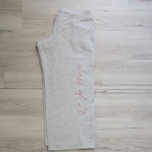 Hollister Light Gray Womens Sweatpants with Pink Script Class Of 2026